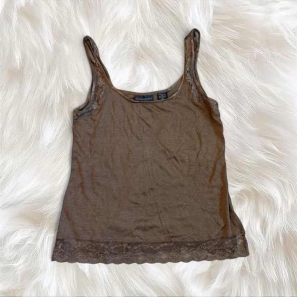 Banana Republic Brown Lace Trim Tank Top